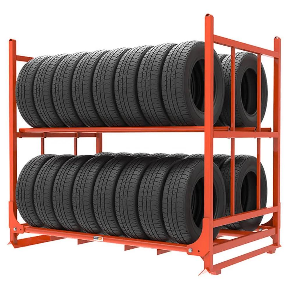 OEM China Commercial Foldable Heavy Duty Truck Tire Rack Tyre Racking For Tyre Storage