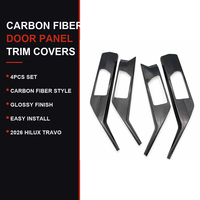 Couvre-poignée de porte intérieure en fibre de carbone pour Toyota Hilux Travo 2026, accessoires 4 portes, ensemble de 4 pièces