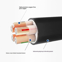Cable de Bajo Voltaje YaLi 0.6/1kV WDZC-YJY con Conductor de Aluminio, Aislamiento XLPE y Revestimiento de PVC, Clasificación IP68 para Uso Industrial y en Edificios