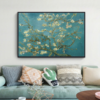Peinture à l'huile épaisse moderne, impression numérique, célèbre 'Fleur d'abricot' de Van Gogh, peinte à la main par un artiste, pour salon et salle à manger