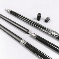 Xinkuno 1/2 Split Fiberglass Black Tech Pool Cue Sambungan Aluminium Alloy Ringan Tahan Lama Ujung Sedang/Besar untuk 8-Ball 9-Ball