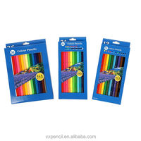 Lot de 72 crayons de couleur ronds en bois personnalisés pour écoliers avec boîte de couleur