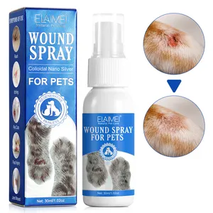 ELAIMEI Pain Relief Reduces Bleeding Fast Healing 100% Natural Cleans Pet Wound Care Dog Cat Wound Spray