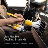 Kit de brosses de nettoyage ultra-flexibles pour l'entretien automobile, outils de nettoyage pour l'intérieur et l'extérieur de la voiture, brosse de lavage de voiture