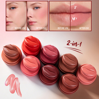 Cosmétiques Gloss à lèvres brillant, marque privée, gloss à lèvres végétalien, fournisseur OEM, 8 couleurs, crème douce et brillante pour les lèvres et les joues, maquillage double usage