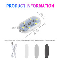 TGZ Lampu Dome USB Tujuh Warna Lampu Bagasi Atas LED Magnetik Sensor Lampu Baca yang Dipasang di Kendaraan 5V