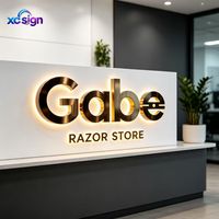 Lettres en acier inoxydable rétroéclairées par LED 3D personnalisées pour les hôtels et les bars, enseignes publicitaires murales commerciales/résidentielles