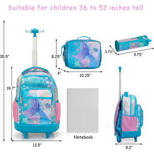 Mochilas Escolares con Ruedas Personalizadas al por Mayor, Juego 3 <span class=keywords><strong>en</strong></span> 1, Mochila Escolar con Ruedas con Personajes de Dibujos Animados para Niños - Product Image 2