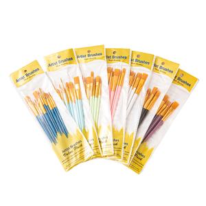 Vente directe usine, prix bas, lot de 10 pièces, manche en bois durable avec poignée confortable, OEM/marque privée disponible, nylon pour artistes - Product Image 1