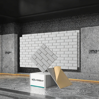 Panneau mural acoustique en PET auto-adhésif à texture de brique 3D, épaisseur 9 mm, insonorisant, en polyester, OEM