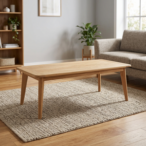 Midcentury Modern Eco-Friendly Waterproof Durable Solid Wood Rectangle Dining <b>Table</b> Stable Design Home Furniture 4-Seater Easy - Product Image 3