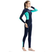 Combinaison de plongée en néoprène pour femme, manches longues, col rond, poitrine rembourrée, fermeture éclair sur le devant, pour la plongée, le surf, la pêche sous-marine, le triathlon