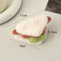 Porte-clés en peluche 3D mignon en forme de nourriture simulée : Burger, Hot-dog, Sandwich, Gâteau roulé, Cerise, Dessert – Vente en gros