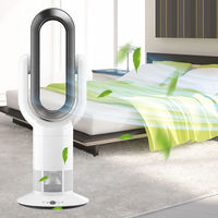 Ventilateur sur pied sans pales de style moderne, chauffage et refroidissement 2-en-1, ventilateur tour intelligent pour chambre et bureau, toutes saisons