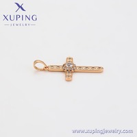 X000716910 Bijoux XUPING Plaqué Or 18K Zircone Cubique Synthétique Sertie de Pierres Grand Pendentif Croix à la Mode