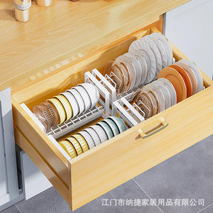 ที่วางจานทรงสี่เหลี่ยมแบบตั้งโต๊ะ วัสดุ PP พลาสติก ทำความสะอาดง่าย ใช้จัดระเบียบบนเคาน์เตอร์หรือในตู้เก็บของ สำหรับใส่ชาม ตะเกียบ - Product Image 2