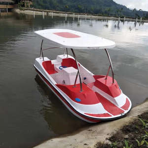 Barco de bicicleta de agua al aire libre el lago fibra de vidrio paseos baratos parque de carga pedal clásico paleta pie motor Panda cabina adultos barato - Product Image 4