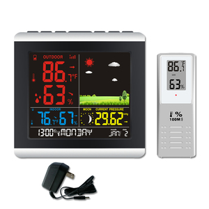 Thời Tiết Trạm Nguyên Tử Đồng Hồ Treo Tường Không Dây Trong Nhà Ngoài Trời Nhiệt Kế Với Nhiệt Độ Độ Ẩm Mặt Trăng Giai Đoạn Đèn Nền Cho Nhà - Product Image 2