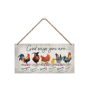 Adornos colgantes de madera para pared exterior, etiquetas decorativas de madera estilo granja, letreros con diseño de gallo. - Product Image 5