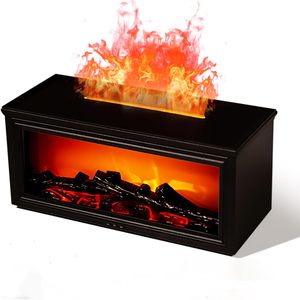 3 in 1 Aroma Diffuser with LED Fireplace <b>Flame</b> Effect Essential Oil Diffuser with 7 Adjustable <b>Flame</b> Colors 280ml <b>Humidifier</b> - Product Image 1