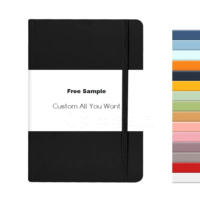 Carnet en cuir personnalisé avec logo imprimé A4 A5 A6 A7 pour les étudiants, agenda, journal, carnet à couverture rigide en cuir PU