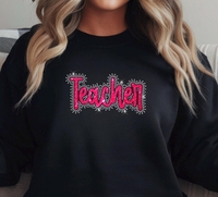 Offre Spéciale Noël : Patchs Thermocollants Personnalisés de Haute Qualité avec Strass et Lettres pour Enseignants, Prêts à Expédier