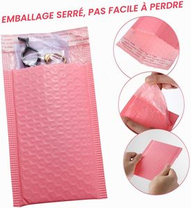 Sobres acolchados de burbujas para envíos, ecológicos, de diseño personalizado, en negro, nude y rosa, impermeables, con adhesivo fuerte y bolsas de aire. - Product Image 4