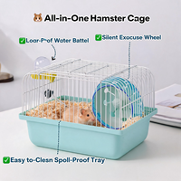 Cage à hamster portable CT Syrian Teddy Bear, habitat de voyage à un étage pour l'élevage de gerbilles naines, souris et petits animaux d'extérieur