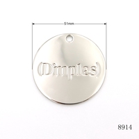 Étiquette Métallique Ronde Rose Personnalisée pour Sacs avec Logo Gravé et Texte Clair