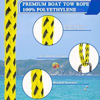 Tali derek perahu 60 kaki untuk tali dayung tugas berat Tubular untuk Ski air apung dengan papan Wakeboard busa apung