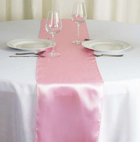 12x108 pouces Satin bébé bleu fête lisse décoration de mariage chemin de Table pour Banquet Chef anniversaire Buffet