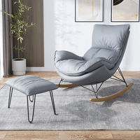 Chaise longue moderne inclinable avec hauteur réglable, en bois, tissu et métal, pour salon, salle à manger, hôtel, meubles de loisirs