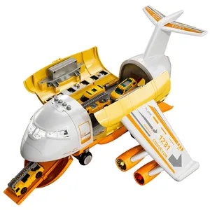 Children's Educational Deformation Transport And Urban Rail Plastic Toys Truck Plane Alloy Aircraft Carrier Track Car For Kids