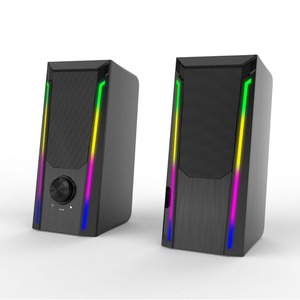 ลำโพงเกมมิ่ง 2.0 แชนแนล RGB LED สำหรับคอมพิวเตอร์ตั้งโต๊ะ พร้อมเอฟเฟกต์แสงสีสันสดใส สำหรับการตั้งค่าเกมบนพีซี - Product Image 3