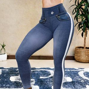 Autumn Fashionable Sporty Pencil Pants <strong>Basic</strong> Mid-waist Skinny <strong>Trousers</strong> With Printed Yoga Style Sweet Long Pants - Product Image 2