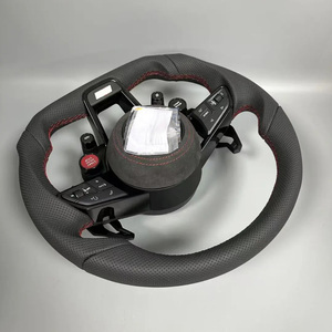 Volant en cuir perforé à bas <span class=keywords><strong>prix</strong></span> avec bouton de démarrage pour <span class=keywords><strong>Audi</strong></span> B8.5 <span class=keywords><strong>S4</strong></span> S5 RS5 RS6 Q5 Q7 A3 S3, compatible avec les modèles A8 A1 A6 A7 A4 RS4 RS7 - Product Image 3