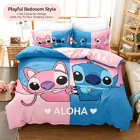 Juego de Ropa de Cama ChamXue, Funda de Edredón y Fundas de Almohada, Serie de Dibujos Animados de Animales, Juego de Ropa de Cama Moderna de 3 Piezas con Estampado de Microfibra, Tela de 200 Hilos