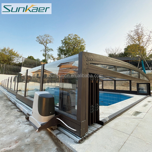 Cubierta de Piscina de <span class=keywords><strong>Policarbonato</strong></span> Personalizada, Cubierta Retráctil Automática de Aluminio y Vidrio <span class=keywords><strong>para</strong></span> Casa - Product Image 3