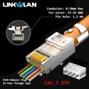 Connecteur modulaire <span class=keywords><strong>RJ45</strong></span> 8P8C Linkwylan UTP FTP STP avec trous de 1.0, 1.1, 1.3, 1.5 mm pour Cat5e, Cat6, Cat6A, Cat7, type EZ Pass-Through à perforation - Product Image 5