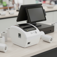 Terminal de point de vente Hongkai, imprimante thermique de reçus 79 mm, USB+Ethernet/WiFi, commande ESC/POS, 203 dpi, compatible Android/iOS, CE/EU