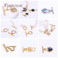 18K Plaqué Or OT Fermoir Bracelet Collier Composants Laiton Chinois Noeud Fermoirs à Bascule pour DIY Bijoux Artisanat