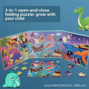 Livre de puzzle magnétique en <span class=keywords><strong>bois</strong></span>, type page, éducation préscolaire, blocs de construction cognitifs, développement du cerveau des enfants - Product Image 2