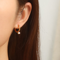 Boucles d'oreilles pendantes HECATE de luxe léger, tendance bohème européenne et américaine, en acier inoxydable avec zircon circulaire et griffes, plaqué or 18 carats