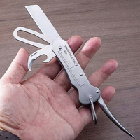 Couteau multifonctionnel HongRui pour l'extérieur, 4 en 1, couteau de pêche multifonctionnel, couteau de poche pour la randonnée, EDC, couteau de survie multi-outils