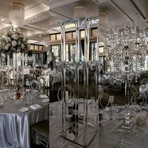 Wedding Table Centerpiece Crystal Flower Stand For Wedding Banquet Wedding Centerpiece Stands