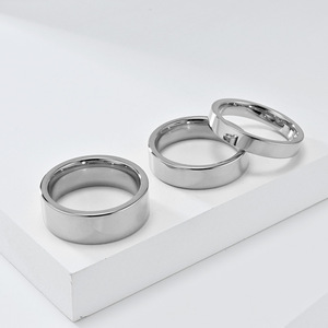 Tungsten Steel <b>Ring</b> Gold Color Unisex Engagement <b>Plain</b> Band Jewelry Index Finger <b>Ring</b> - Product Image 5