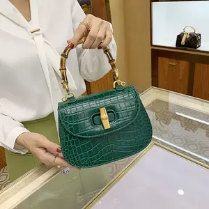 High quality fashion crocodile pattern cow leather trends ladies bags classic hobo tote hand bag lady handbag