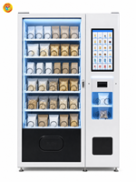 Distributeur automatique de snacks commercial 6 étages 66 compartiments Porte vitrée intégrale Prêt pour paiement par carte et QR pour Salle de sport Hôtel Centre commercial