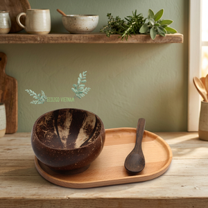 Bol en bois poli biodégradable fait à la main pour cadeaux, haute qualité et bon prix pour contenir et décorer les aliments - Product Image 1