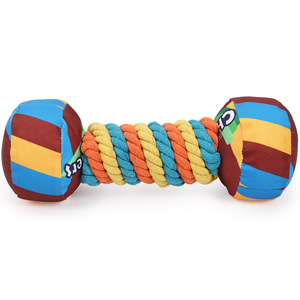 Juguete Masticable para Perros con Forma <span class=keywords><strong>de</strong></span> Mancuerna, <span class=keywords><strong>de</strong></span> Cuerda <span class=keywords><strong>de</strong></span> Algodón y Lona, con Sonido, Interactivo y Duradero, para Perros Pequeños y Medianos, Venta al Por Mayor - Product Image 1